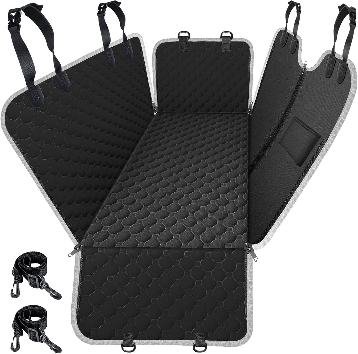 Premium Heavy Duty Waterproof Dog Car Seat Cover - Scratch-Resistant Hammock for Sedans, Trucks & SUVs - 2025 Upgraded Safety for Pets in Classic Black