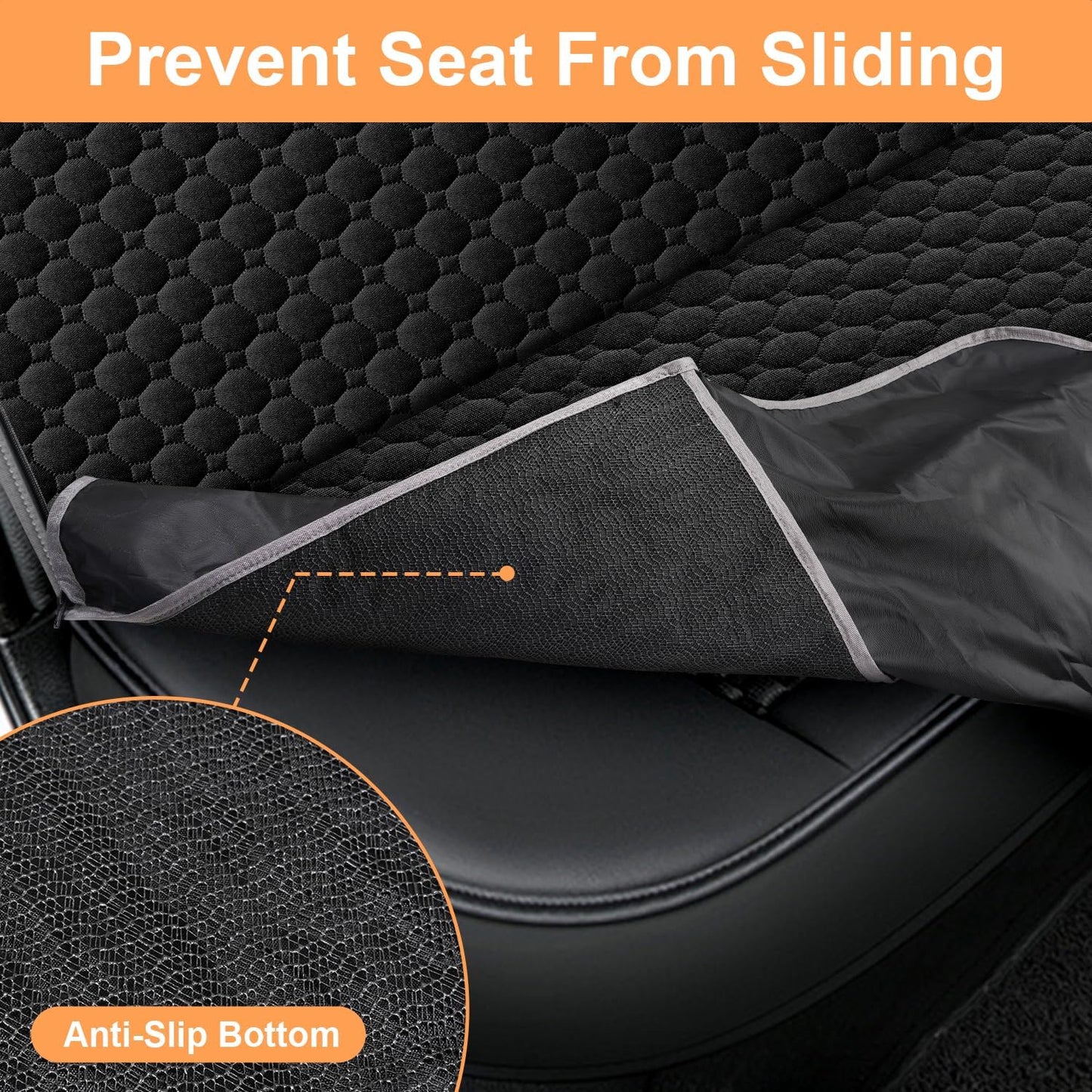 Premium Heavy Duty Waterproof Dog Car Seat Cover - Scratch-Resistant Hammock for Sedans, Trucks & SUVs - 2025 Upgraded Safety for Pets in Classic Black