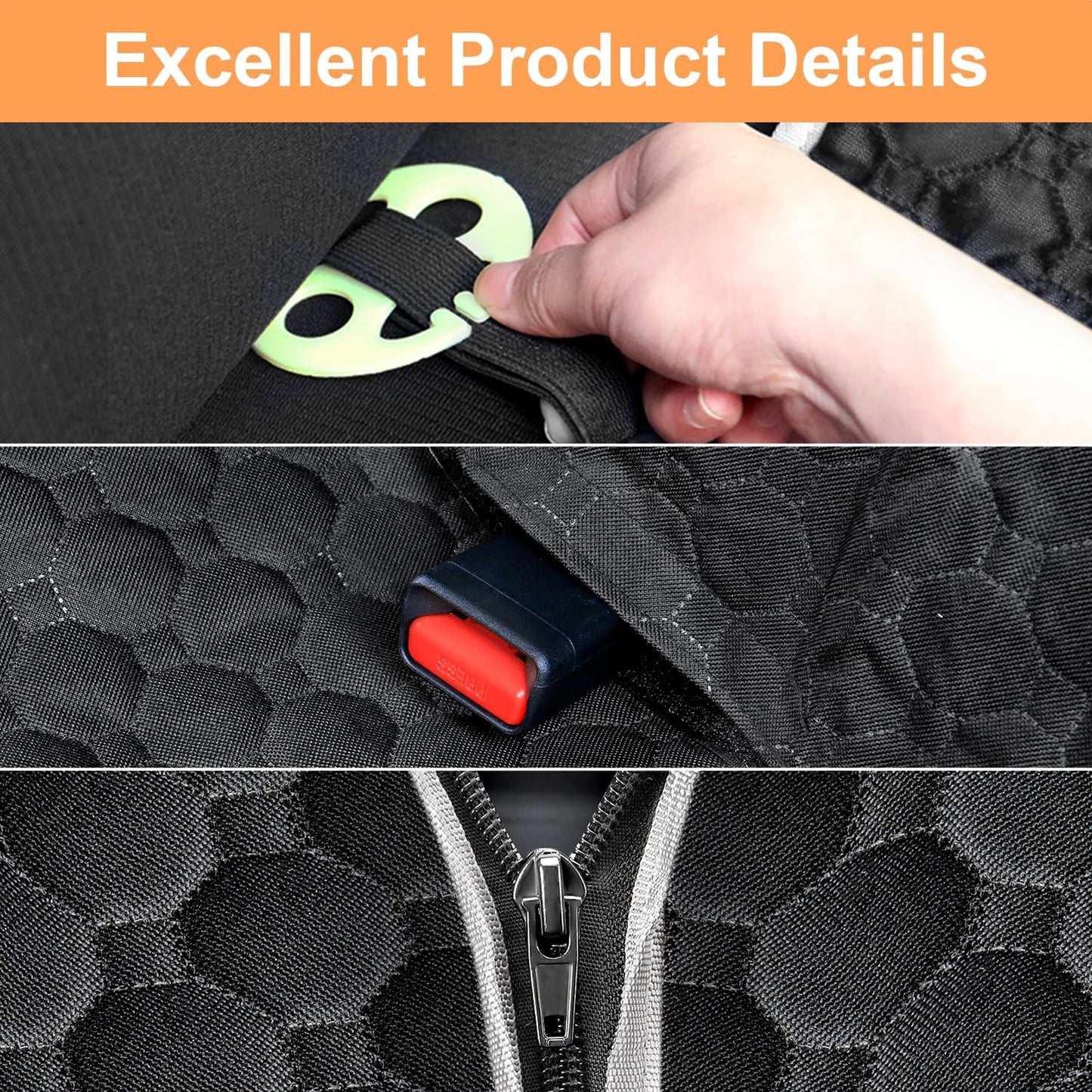 Premium Heavy Duty Waterproof Dog Car Seat Cover - Scratch-Resistant Hammock for Sedans, Trucks & SUVs - 2025 Upgraded Safety for Pets in Classic Black