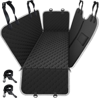 Premium Heavy Duty Waterproof Dog Car Seat Cover - Scratch-Resistant Hammock for Sedans, Trucks & SUVs - 2025 Upgraded Safety for Pets in Classic Black