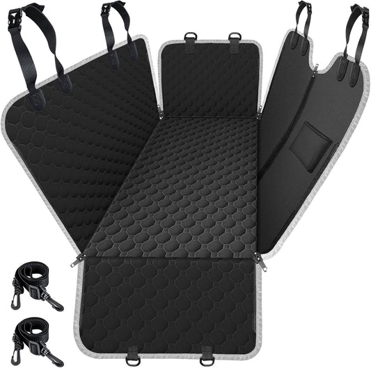 Premium Heavy Duty Waterproof Dog Car Seat Cover - Scratch-Resistant Hammock for Sedans, Trucks & SUVs - 2025 Upgraded Safety for Pets in Classic Black